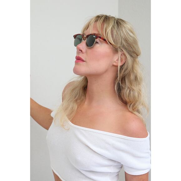 1990's Vintage Solar-X Tortoise Shell Rimmed Sunglasses ~ Gold Trim Horn Rimmed - Picture 3 of 8